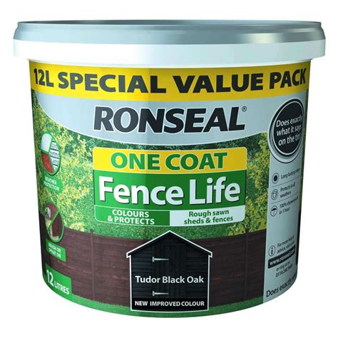 ronseal tudor black oak 12l screwfix|screwfix ronseal paint.